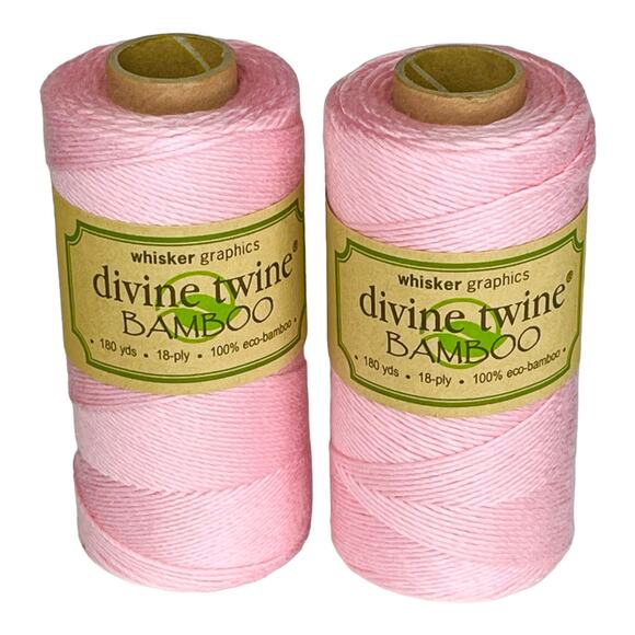 NEW Pack (2) Bakers Twine 100% ECO BAMBOO 180 Yards 18 PLY Pink String NWT - Picture 4 of 4